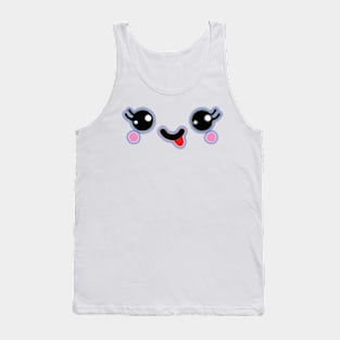 Kawaii Cute playful girl face Tank Top